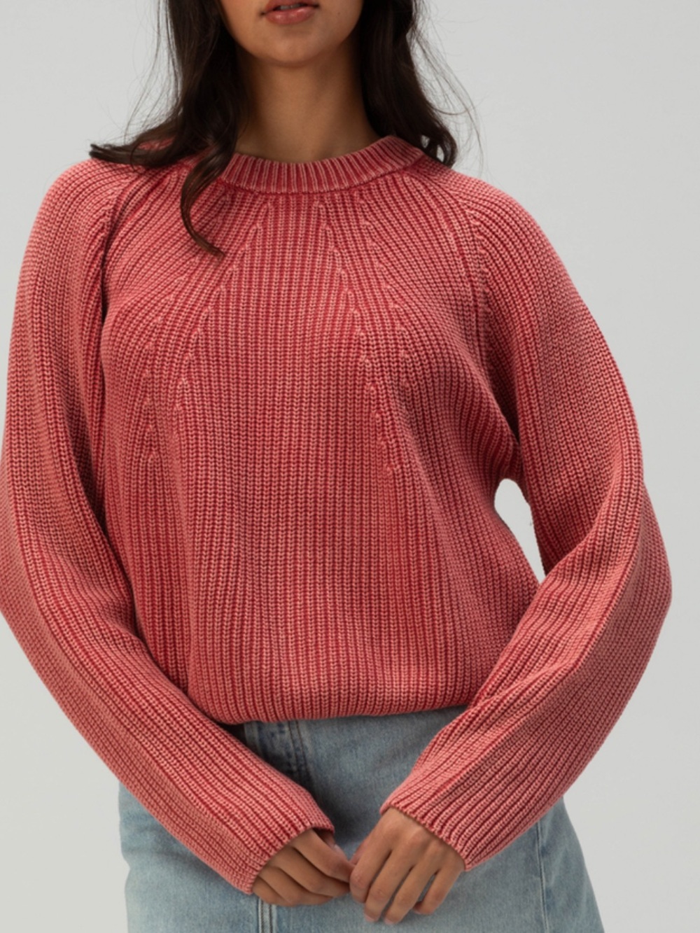 BILLABONG Addison Ribbed Women’s Sweater Size Medium Mauve Pink